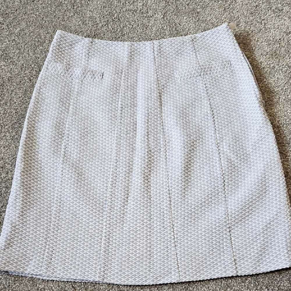 Brooks Brothers Blue Textured A-Line Skirt